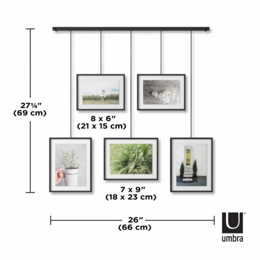 Suspension Murale 5 Cadres Noirs, Umbra