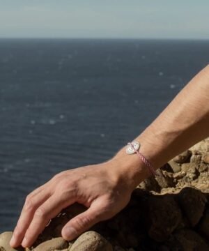 Bracelet Argent Vieilli Rouge et Blanc , Le Vent à la Française