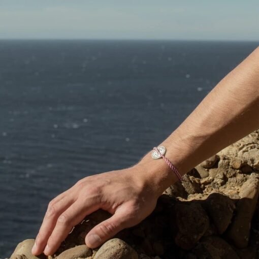 Bracelet Argent Vieilli Rouge et Blanc , Le Vent à la Française