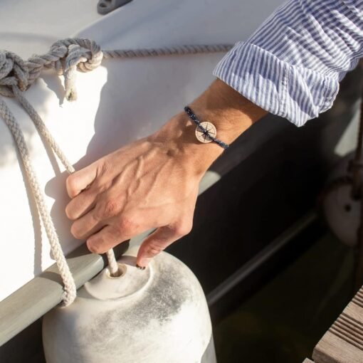 Bracelet Bois Bleu et Blanc , Le Vent à la Française