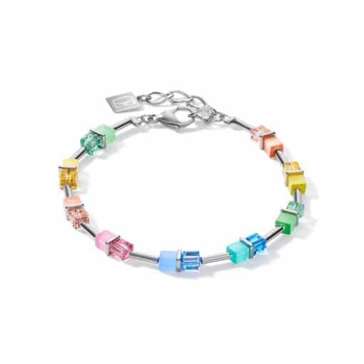 Bracelet GeoCUBE® Multi Pastel-Mini Argent, Coeur de Lion