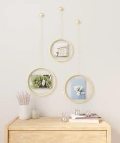 Set 3 Cadres Suspendus Ronds Dorés, Umbra