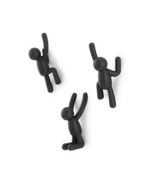 Set 3 Patères Buddy Noires, Umbra