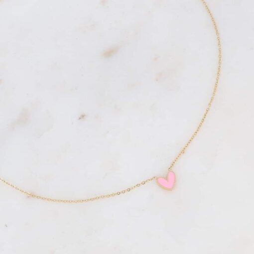 Collier Coeur Rose