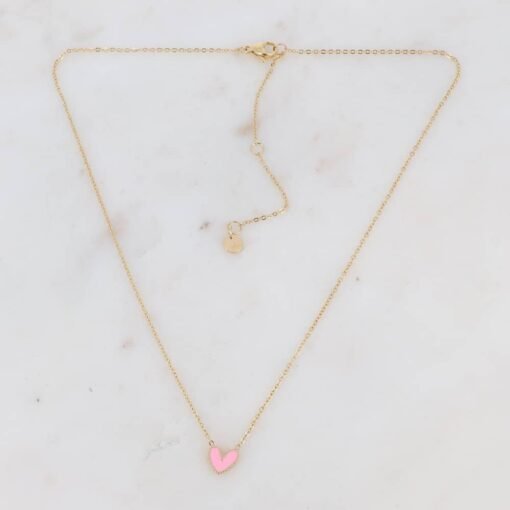 Collier Coeur Rose