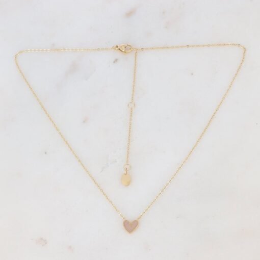 Collier Coeur Beige