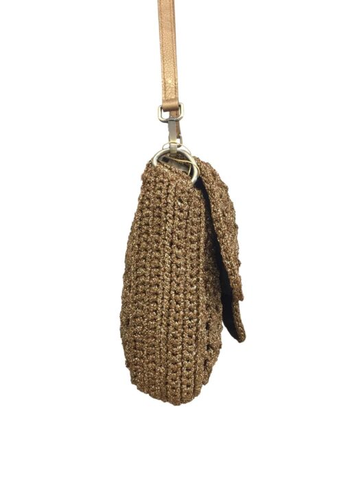 Sac Bandoulière Crochet Lurex Bronze