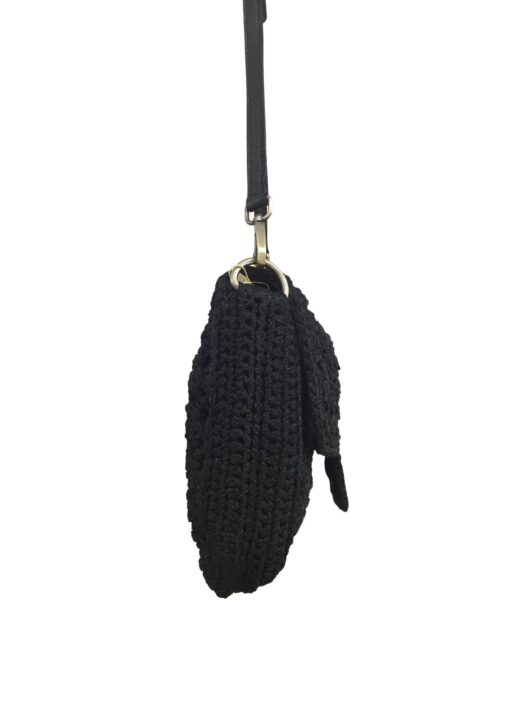 Sac Bandoulière Crochet Lurex Noir