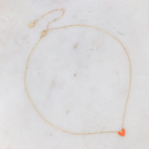 Collier Cœur Orange