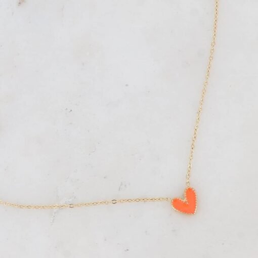 Collier Cœur Orange – Image 2