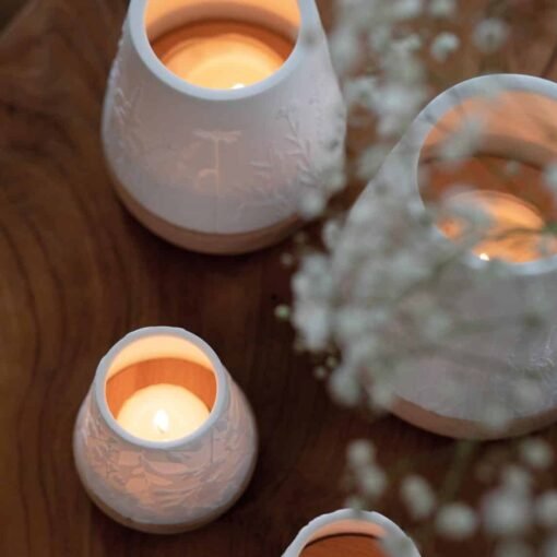 Photophore Porcelaine Support Bois – Image 3