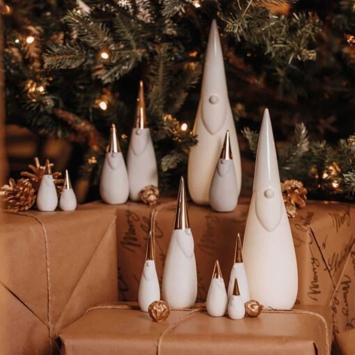 Père Noël Gold x3 Porcelaine