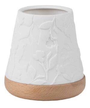 Photophore Porcelaine Fleurs et Bois