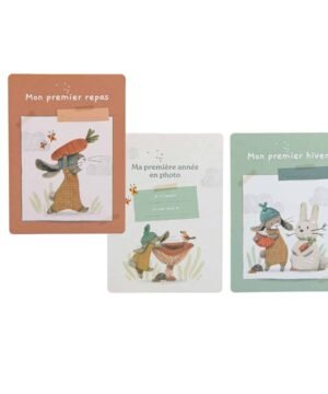 Cartes mes 12 Premiers Mois, Trois Petits Lapins, Moulin Roty