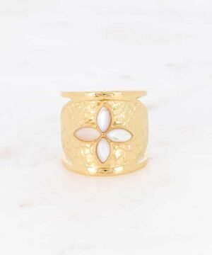 Bague Trèfle et Pierre Naturelles