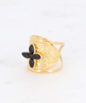 Bague Trèfle et Pierre Naturelles