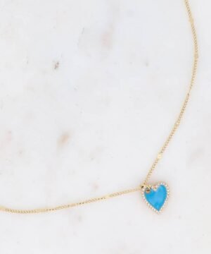 bracelet coeur strass+émail bleu
