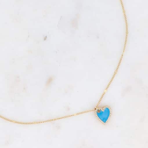 bracelet coeur strass+émail bleu