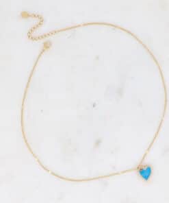bracelet coeur strass+émail bleu