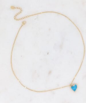 bracelet coeur strass+émail bleu