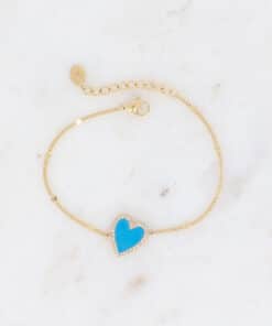 bracelet émail bleu+zirconium