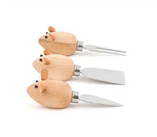Set 3 Couteaux Fromage Mouse, Kikkerland
