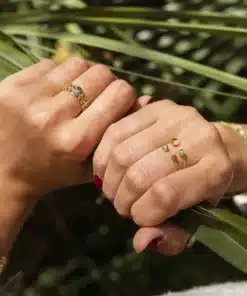 Bague Quadrito Acier Doré, Zag