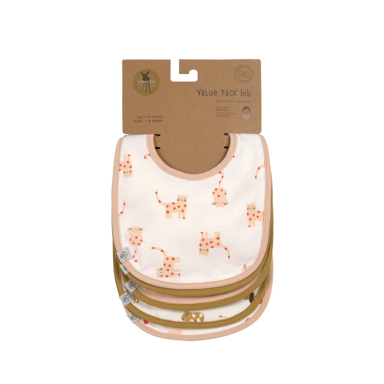 Lot De 5 Bavoirs Bébé Imperméables - Taille 29x25 Cm, Col élastique à Boutons - Pour Repas, Crèche, BLW