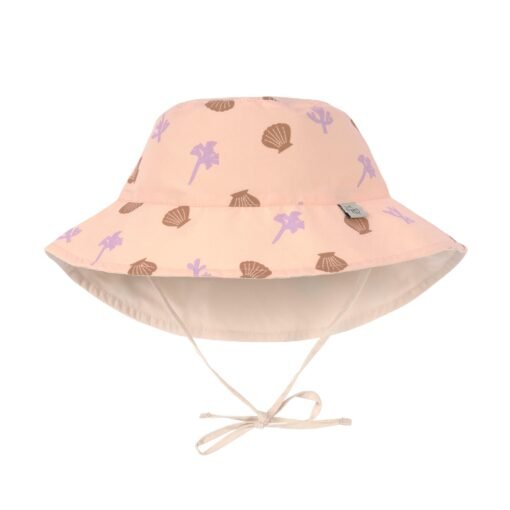 LÄSSIG CHAPEAU ANTI-UV RÉVERSIBLE ENFANTS - CORAUX, PÊCHE ROSE