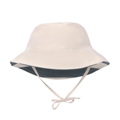 Bob Anti-UV Réversible Enfants Rayés Blanc cassé Bleu – Image 3