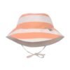 Bob Anti-UV Réversible Enfants Rayés Blanc cassé Pêche