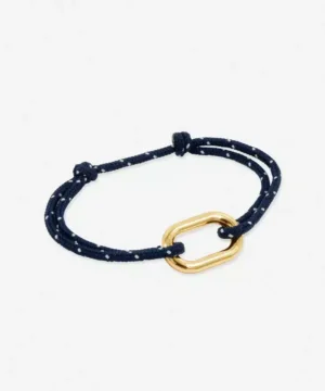 BRACELET MAILLON DORE ABBESSES-BLE MARINE/BLANC