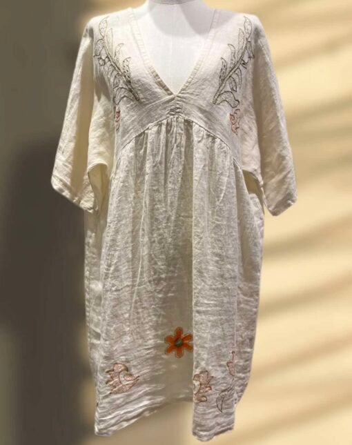 Robe Lin Brodée