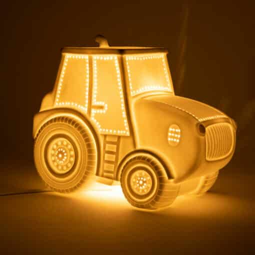 Lampe Tracteur en Porcelaine