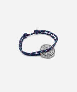 Bracelet Vieilli Cyclone Bleu marine moucheté bleu blanc rouge, Rose des Vents
