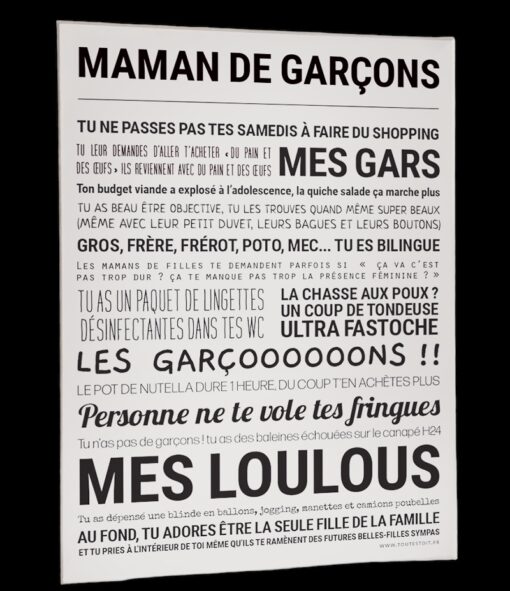 Affiche Maman de Garçons, Tout Est Dit.