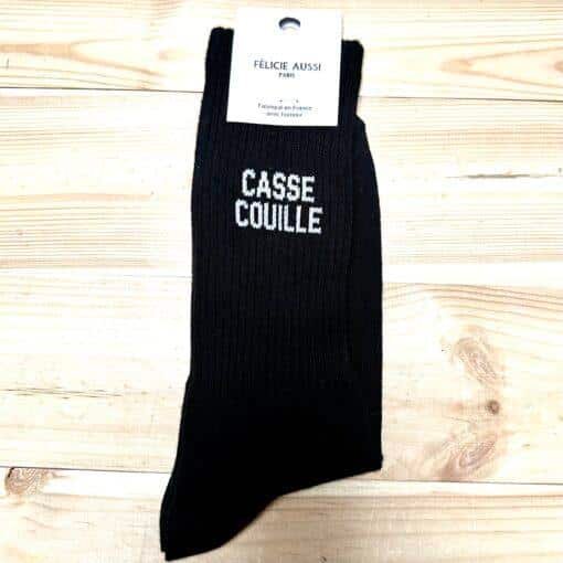 STC Coffret Trio Chaussettes Homme Casse Couille Blanc – Cadeau Humoristique Beau Gosse Petit Con