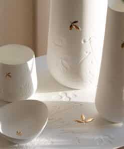 Vase en Porcelaine Feuille Dorée, Räder