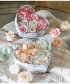 Boîte Cœur Bouquet de Savon rose et blanc, Mathilde M