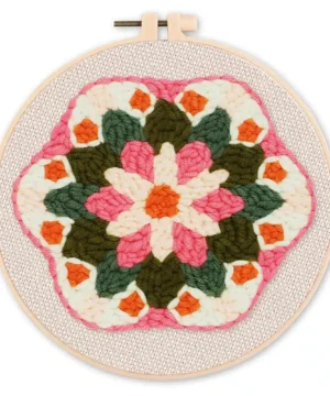 Punch Needle Couronne de Fleurs