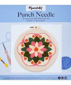 Punch Needle Couronne de Fleurs