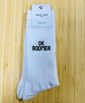 Chaussettes Ok Boomer Blanc
