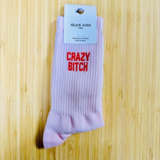 Chaussettes Crazy Bitch Rose, Felicie Aussi