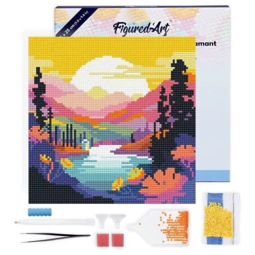Broderie Diamant Coucher de Soleil