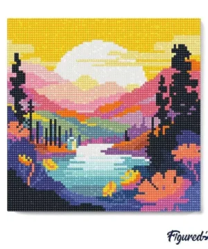 Broderie Diamant Coucher de Soleil