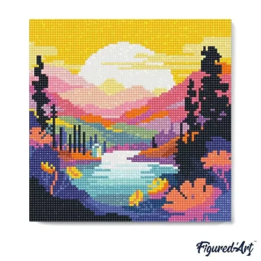 Broderie Diamant Coucher de Soleil