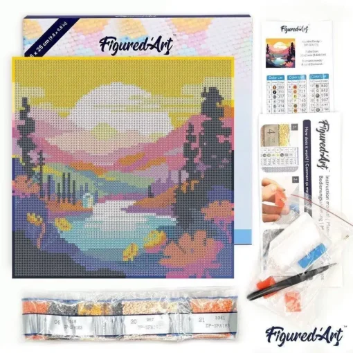 Broderie Diamant Coucher de Soleil