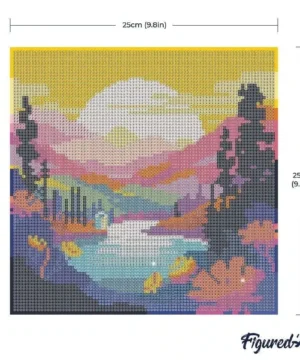 Broderie Diamant Coucher de Soleil