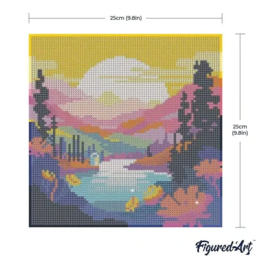 Broderie Diamant Coucher de Soleil