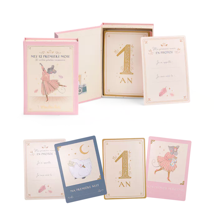 Cartes 12 Premiers Mois Petite Ecole de Danse, Moulin Roty